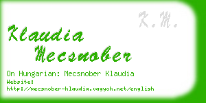 klaudia mecsnober business card